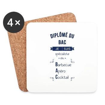 Spécialiste en BAC - Dessous de verre (lot de 4) - blanc - Devant
