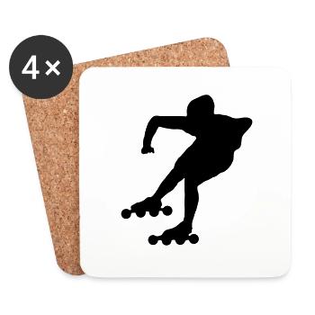 roller_skating - Coasters (set of 4) - white - Front