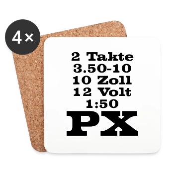 PX in Zahlen - Untersetzer (4er-Set) - Weiß - Vorne