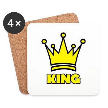 king - Untersetzer (4er-Set) - Weiß - Vorne