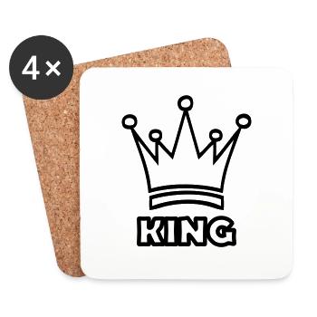 king - Untersetzer (4er-Set) - Weiß - Vorne