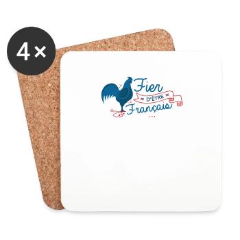 Fier d'être français - Dessous de verre (lot de 4) - blanc - Devant
