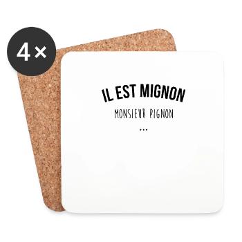 Il est mignon... - Dessous de verre (lot de 4) - blanc - Devant