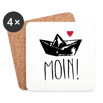moin herz - Untersetzer (4er-Set) - Weiß - Vorne