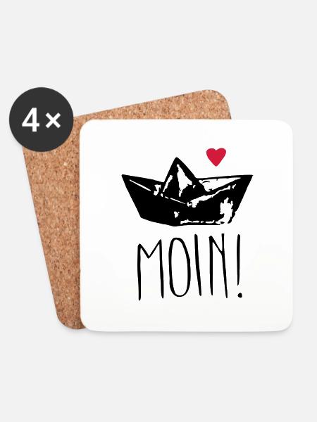 moin herz - Untersetzer (4er-Set) - Weiß