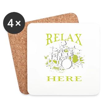 Relax, the drummer's here - Coasters (set of 4) - white - Front