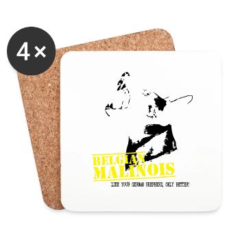 Malinois - Untersetzer (4er-Set) - Weiß - Vorne