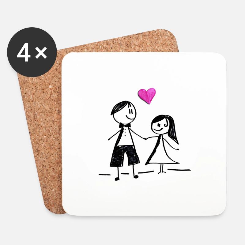 Liebe ist ... - Untersetzer (4er-Set) - Weiß