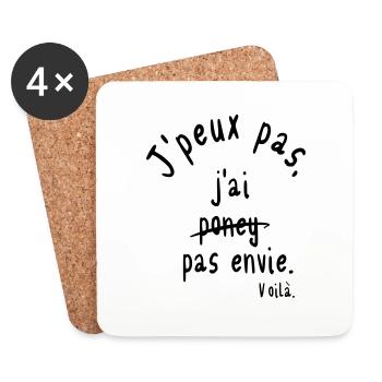 J'ai pas envie - Dessous de verre (lot de 4) - blanc - Devant