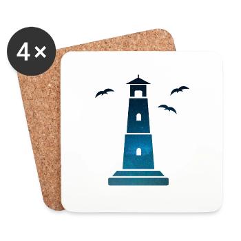Leuchtturm - Untersetzer (4er-Set) - Weiß - Vorne