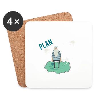 I have retirement plan I plan to fish - Coasters (set of 4) - white - Front