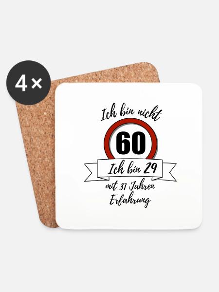 Ich bin nicht 60! - Untersetzer (4er-Set) - Weiß