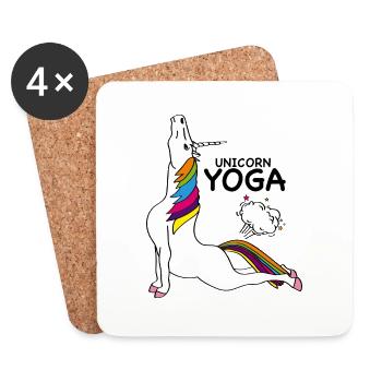 YOGA UNICORN - POSITION COBRA - Dessous de verre (lot de 4) - blanc - Devant