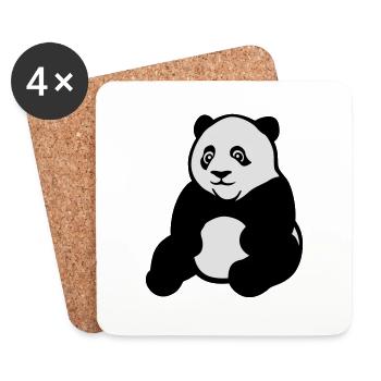 Panda - Dessous de verre (lot de 4) - blanc - Devant