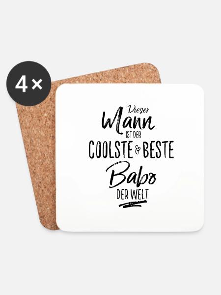 Babo der Beste (s) - Untersetzer (4er-Set) - Weiß