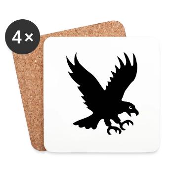aigle oiseau de proie ailes animal sauvage plumes - Dessous de verre (lot de 4) - blanc - Devant