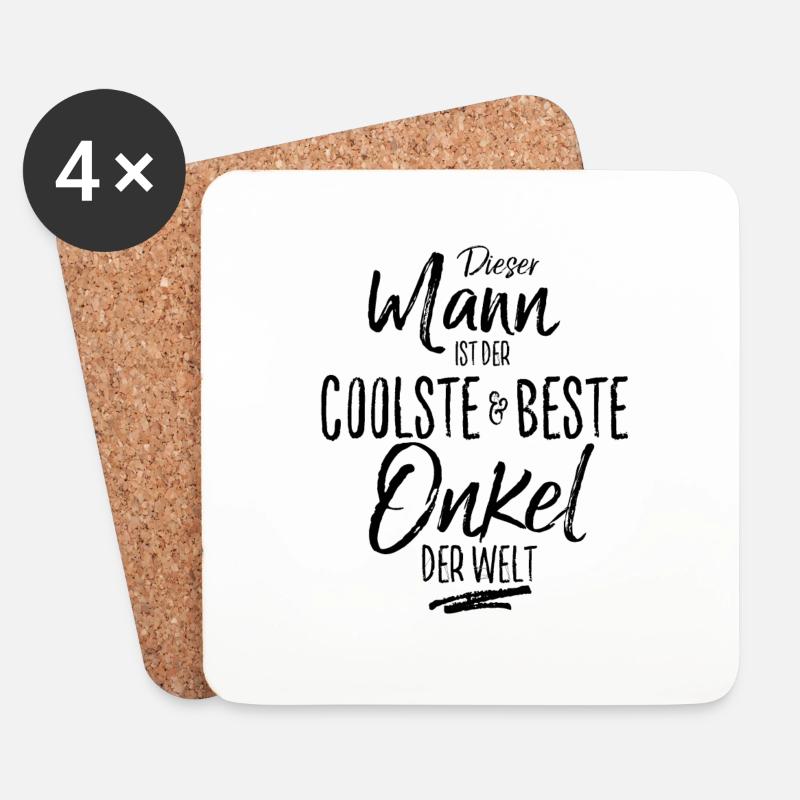 onkel der Beste (s) - Untersetzer (4er-Set) - Weiß