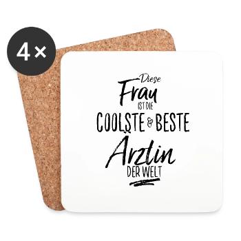 ärztin die Beste (s) - Untersetzer (4er-Set) - Weiß - Vorne