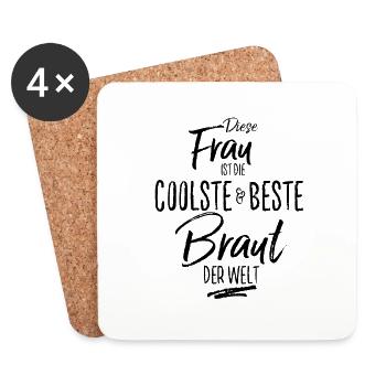Braut - die Beste (s) - Untersetzer (4er-Set) - Weiß - Vorne