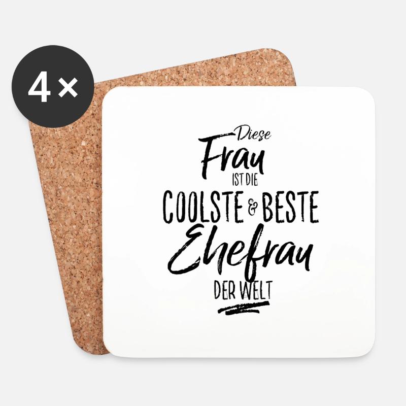 ehefrau - die Beste (s) - Untersetzer (4er-Set) - Weiß