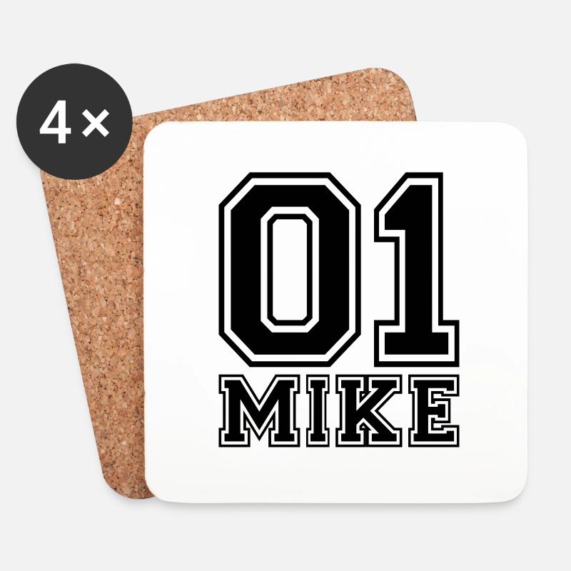 Mike - Name - Untersetzer (4er-Set) - Weiß