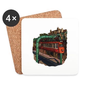 Kaiserwagen-TShirt - Untersetzer (4er-Set) - Weiß - Vorne