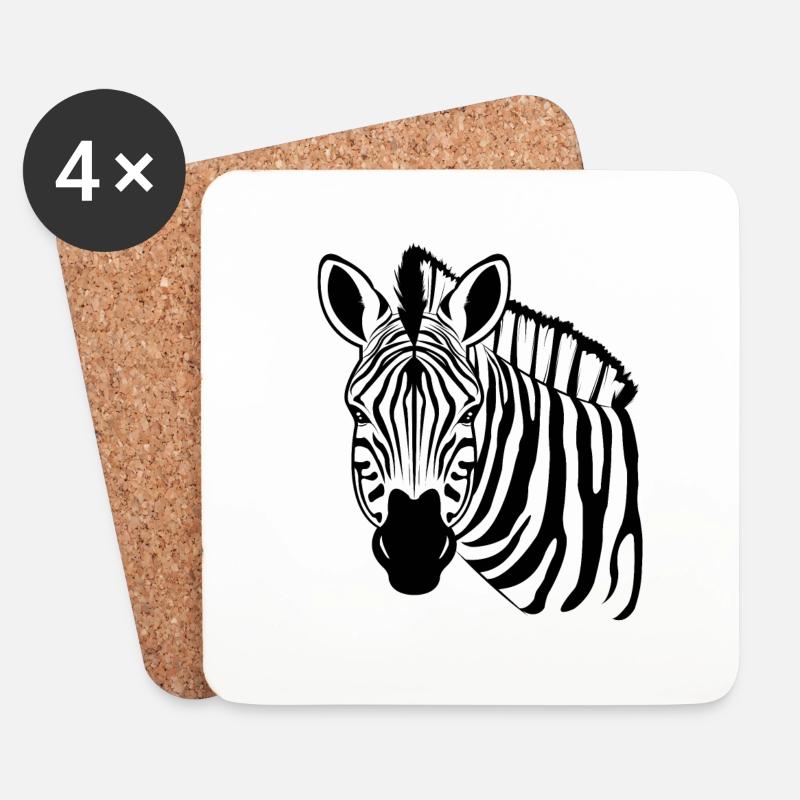 Zebra - Coasters (set of 4) - white