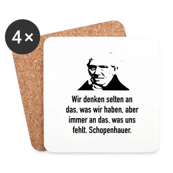 Schopenhauer: Wir denken selten an das, was wir h - Untersetzer (4er-Set) - Weiß - Vorne