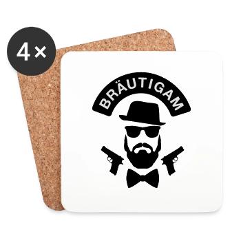 Bräutigam T-Shirt - JGA Shirt - Bachelor - Party - Untersetzer (4er-Set) - Weiß - Vorne