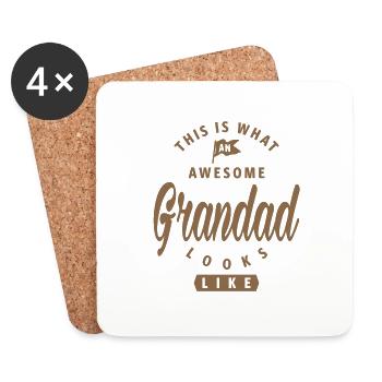 Awesome Grandad - Coasters (set of 4) - white - Front