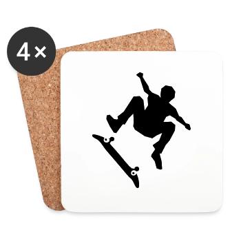 Skateboarder on skateboard - Coasters (set of 4) - white - Front