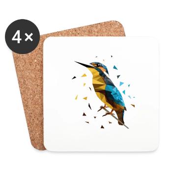 martin-pêcheur - Dessous de verre (lot de 4) - blanc - Devant