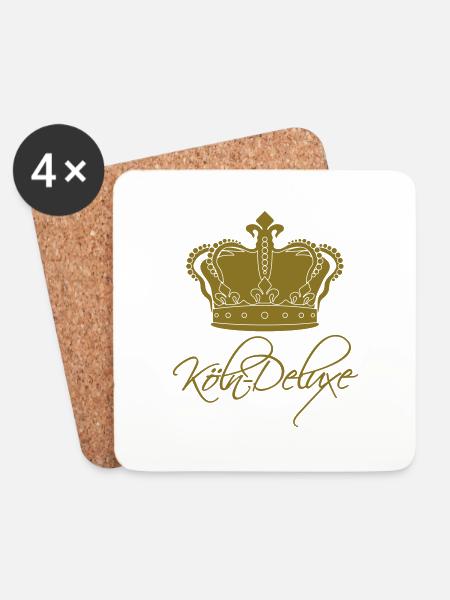 Köln Deluxe Krone gross - Untersetzer (4er-Set) - Weiß