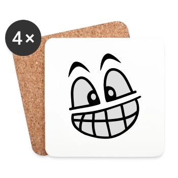 grin_face_2c - Untersetzer (4er-Set) - Weiß - Vorne