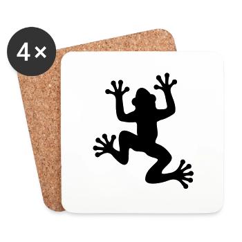 Frog / Frog Silhouette - Coasters (set of 4) - white - Front