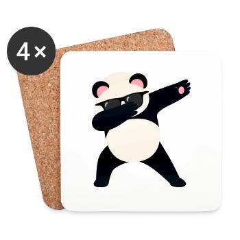 Dabbing Panda With Sunglasses - Cool Gift - Coasters (set of 4) - white - Front