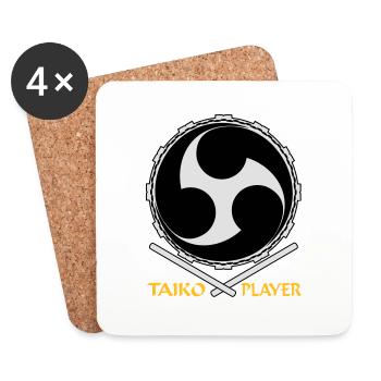 Symbol Taiko-Drumming V1 (dreifarbig) - Untersetzer (4er-Set) - Weiß - Vorne