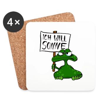 Sonnenfrosch - Untersetzer (4er-Set) - Weiß - Vorne