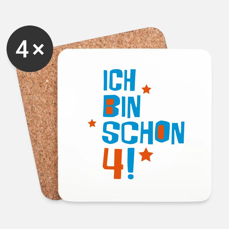 2541614 16041427 ich bin schon 4 - Untersetzer (4er-Set) - Weiß
