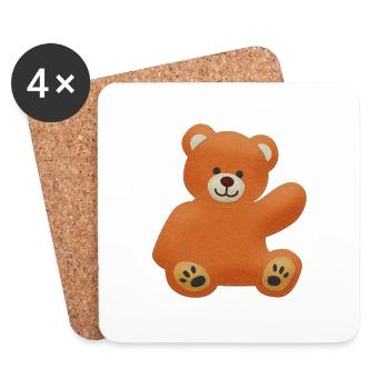 Felt Teddy - Untersetzer (4er-Set) - Weiß - Vorne