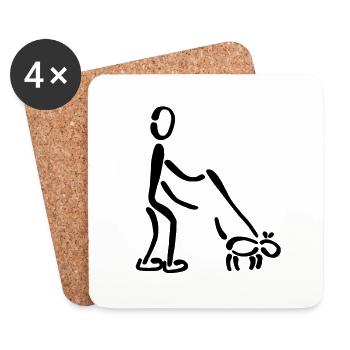 Gassi Hund - Untersetzer (4er-Set) - Weiß - Vorne