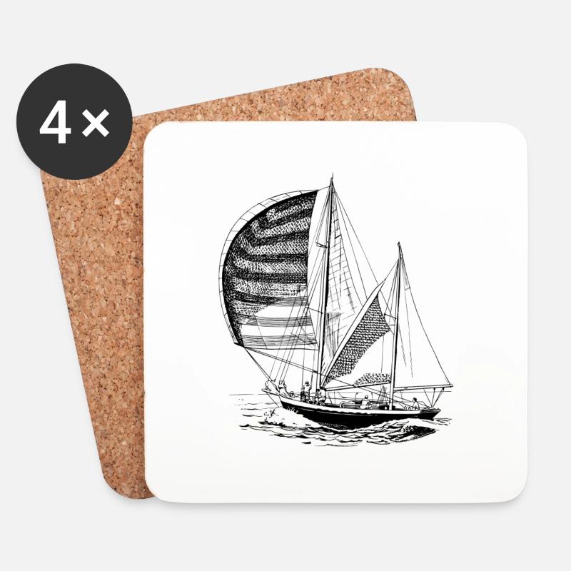 Das Segelboot - Untersetzer (4er-Set) - Weiß