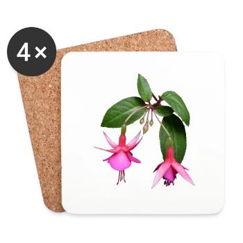 blumen fuchsia fuchsie flowers garten - Untersetzer (4er-Set) - Weiß - Vorne