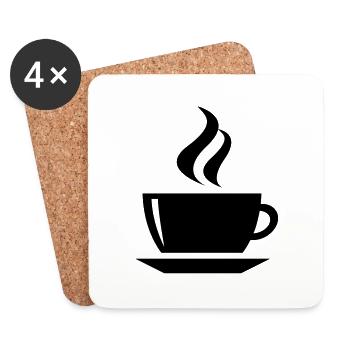 coffee cup tea cafe - Untersetzer (4er-Set) - Weiß - Vorne