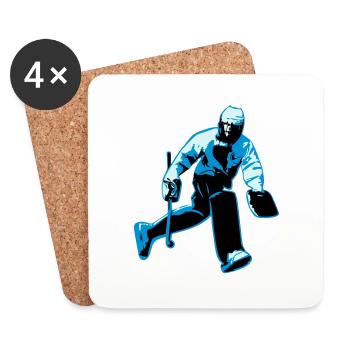 gardien de hockey sur gazon - Dessous de verre (lot de 4) - blanc - Devant