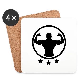bodybuilding_logo - Untersetzer (4er-Set) - Weiß - Vorne