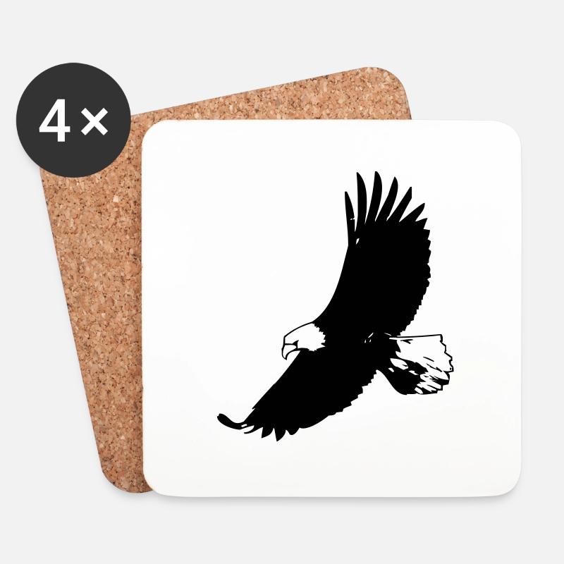 adler - Untersetzer (4er-Set) - Weiß