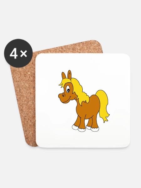 Pferd - Coasters (set of 4) - white