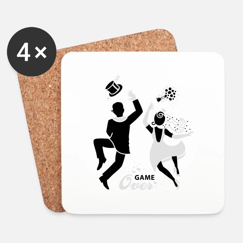 Braut - Paar Game over - Untersetzer (4er-Set) - Weiß