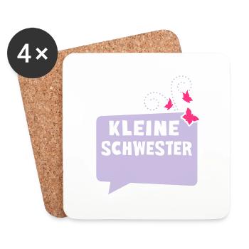 Little Sister - speech bubble - Coasters (set of 4) - white - Front